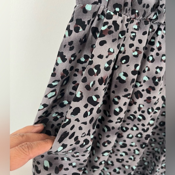 Rebecca Taylor 100% Silk Leopard Print Open Back Dress Size 12 - Picture 8 of 15